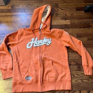 Harley Davidson Full Zip Hoodie Women’s XL Orange